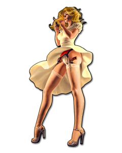 Saturday Night Special Vintage Sign, Pinup Girls, Metal Sign, Wall Art, 10 X 22 Inches