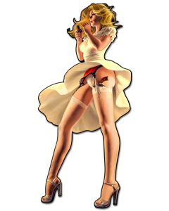 Saturday Night Special Vintage Sign, Pinup Girls, Metal Sign, Wall Art, 16 X 34 Inches