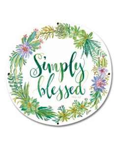 Simply Blessed Vintage Sign, Automotive, Metal Sign, Wall Art, 16 X 16 Inches