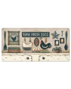 Farm Fresh Eggs Vintage Sign, Food & Drink, Metal Sign, Wall Art, 24 X 12 Inches