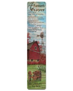 A Farmers Prayer Vintage Sign, Automotive, Metal Sign, Wall Art, 6 X 28 Inches