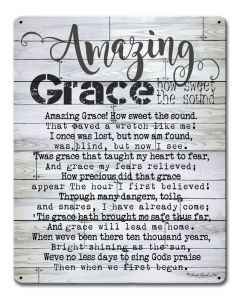 Amazing Grace Vintage Sign, Automotive, Metal Sign, Wall Art, 12 X 15 Inches