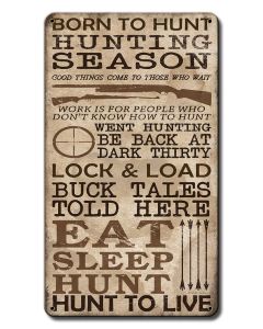 Hunting Season Vintage Sign, Barn and Country, Metal Sign, Wall Art, 12 X 18 Inches