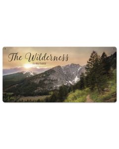 The Wilderness Home Vintage Sign, Automotive, Metal Sign, Wall Art, 24 X 12 Inches