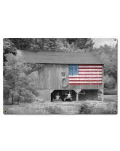 Barn Flag Vintage Sign, Automotive, Metal Sign, Wall Art, 24 X 16 Inches