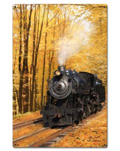 Fall Train Vintage Sign, Automotive, Metal Sign, Wall Art, 16 X 24 Inches