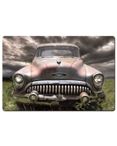 Buick In Field Vintage Sign, Automotive, Metal Sign, Wall Art, 36 X 24 Inches