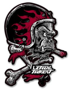 LETH198 - LETHAL THREAT GORILLA HELMET, Man Cave, Metal Sign, Wall Art, 14 X 19 Inches