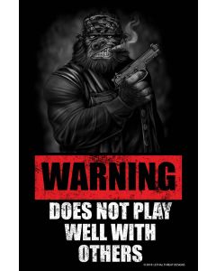 LETH207 - GORILLA WARNING, Man Cave, Metal Sign, Wall Art, 12 X 18 Inches