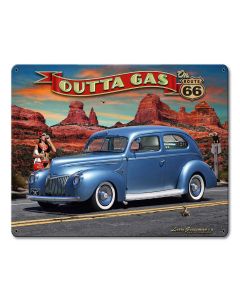 1939 Rod Sedan Rt 66 Vintage Sign, Street Signs, Metal Sign, Wall Art, 15 X 12 Inches