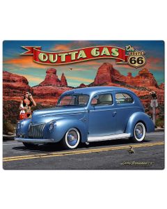 1939 Rod Sedan Rt 66 Vintage Sign, Street Signs, Metal Sign, Wall Art, 30 X 24 Inches