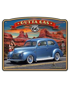 1939 Rod Sedan Rt 66 Vintage Sign, Street Signs, Metal Sign, Wall Art, 18 X 15 Inches