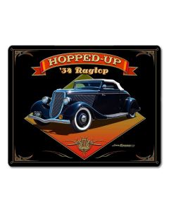 1934 Ragtop Rod Vintage Sign, Automotive, Metal Sign, Wall Art, 15 X 12 Inches