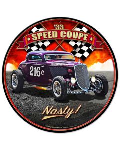 1933 Speed Coupe Vintage Sign, Automotive, Metal Sign, Wall Art, 14 X 14 Inches