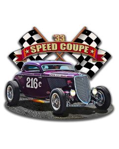 1933 Speed Coupe Vintage Sign, Automotive, Metal Sign, Wall Art, 16 X 14 Inches