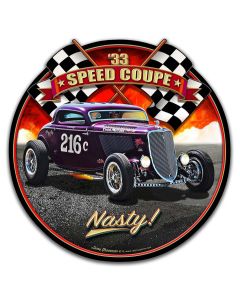 1933 Speed Coupe Vintage Sign, Automotive, Metal Sign, Wall Art, 18 X 18 Inches