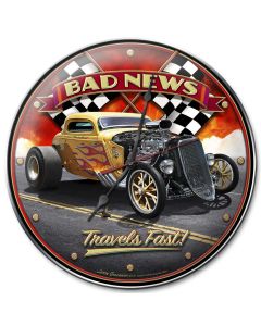1933 Bad News, Automotive, Metal Sign, Wall Art, 14 X 14 Inches
