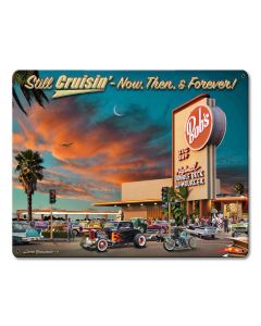 1966 Cruisin Bobs Vintage Sign, Automotive, Metal Sign, Wall Art, 15 X 12 Inches