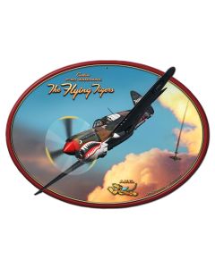 P-40 Flying Tiger Vintage Sign, Aviation, Metal Sign, Wall Art, 17 X 13 Inches