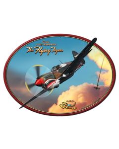 P-40 Flying Tiger Vintage Sign, Aviation, Metal Sign, Wall Art, 18 X 13 Inches