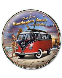 Huntington Beach VW, Automotive, Metal Sign, Wall Art, 14 X 14 Inches