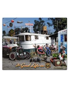 The Good Life Vintage Sign, Automotive, Metal Sign, Wall Art, 30 X 24 Inches