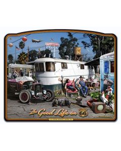 The Good Life Frame Vintage Sign, Automotive, Metal Sign, Wall Art, 33 X 27 Inches