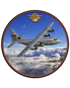 C-130 Hercules Vintage Sign, Automotive, Metal Sign, Wall Art, 14 X 14 Inches