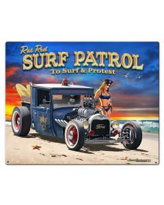 1929 Rat Rod Surf Patrol Vintage Sign, Automotive, Metal Sign, Wall Art, 30 X 24 Inches