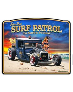 1929 Rat Rod Surf Patrol Frame Vintage Sign, Automotive, Metal Sign, Wall Art, 18 X 15 Inches