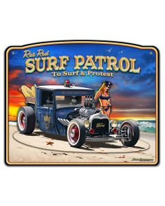 1929 Rat Rod Surf Patrol 3-D Vintage Sign, 3-D, Metal Sign, Wall Art, 18 X 15 Inches