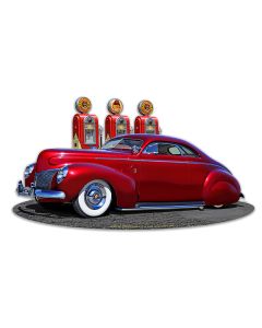 1939 Merc Kustom Fill-up NG Vintage Sign, Automotive, Metal Sign, Wall Art, 18 X 10 Inches