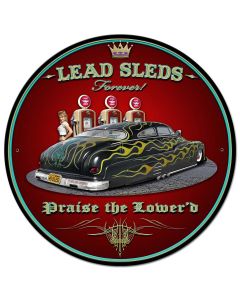 Led Sled Forever Vintage Sign, Automotive, Metal Sign, Wall Art, 28 X 28 Inches