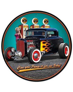 1932 Deuce Coupe Fillup Vintage Sign, Automotive, Metal Sign, Wall Art, 28 X 28 Inches