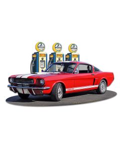 1966 Mustang GT 350 Fill-up Vintage Sign, Automotive, Metal Sign, Wall Art, 18 X 11 Inches