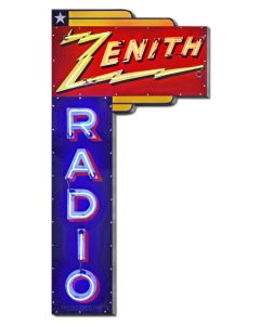 Zenith Radio Sign Vintage Sign, Automotive, Metal Sign, Wall Art, 15 X 30 Inches