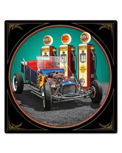 LGB412 - 1922 T BUCKET FILL-UP Vintage Sign, Automotive, Metal Sign, Wall Art, 24 X 24 Inches