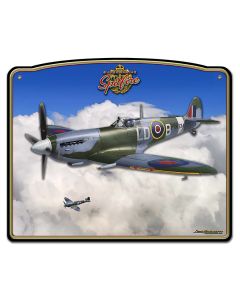 Spitfire RAF Fighter Plane 3-D Vintage Sign, 3-D, Metal Sign, Wall Art, 18 X 15 Inches