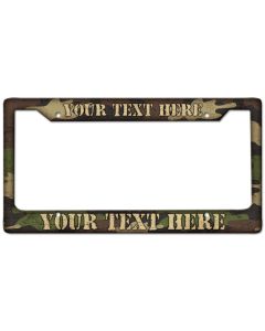 CAMOUFLAGE FRAME PERSONALIZED Vintage Sign, Automotive, Metal Sign, Wall Art, 12 X 6 Inches