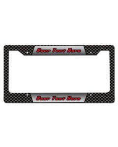 Carbon Personalized License Frame Vintage Sign, Automotive, Metal Sign, Wall Art, 12 X 6 Inches