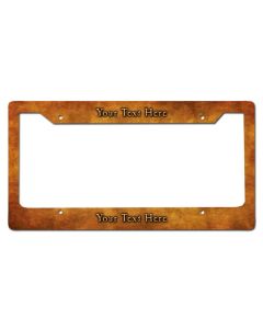 Brass Personalized License Frame Vintage Sign, Automotive, Metal Sign, Wall Art, 12 X 6 Inches