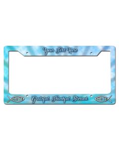 Blessed Personalized License Frame Vintage Sign, Automotive, Metal Sign, Wall Art, 12 X 6 Inches