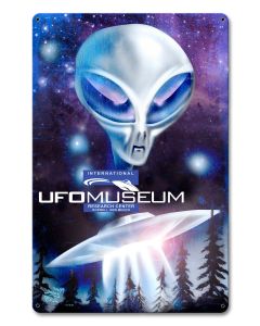 Ufo Museum, Man Cave, Metal Sign, Wall Art, 12 X 18 Inches