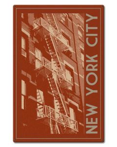 New York Stair Vintage Sign, Oil & Petro, Metal Sign, Wall Art, 20 X 30 Inches