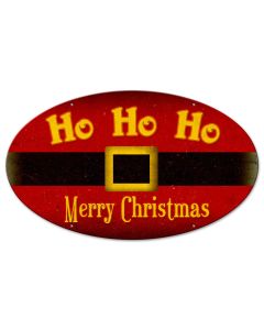Ho Ho Ho Merry Christmas Vintage Sign, Seasonal, Metal Sign, Wall Art, 24 X 14 Inches