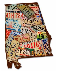 Alabama License Plates Vintage Sign, License Plates, Metal Sign, Wall Art, 15 X 20 Inches