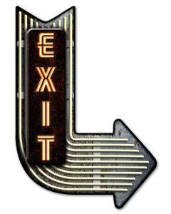 EXit Rt Arrow 3-D Vintage Sign, 3-D, Metal Sign, Wall Art, 17 X 25 Inches