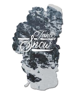 PS992 - TAHOE SNOW Vintage Sign, Travel, Metal Sign, Wall Art, 13 X 22 Inches
