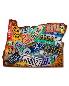 Oregon License Plates Vintage Sign, License Plates, Metal Sign, Wall Art, 19 X 14 Inches