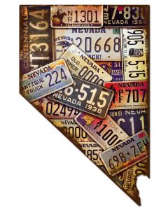 Nevada License Plates Vintage Sign, License Plates, Metal Sign, Wall Art, 24 X 37 Inches